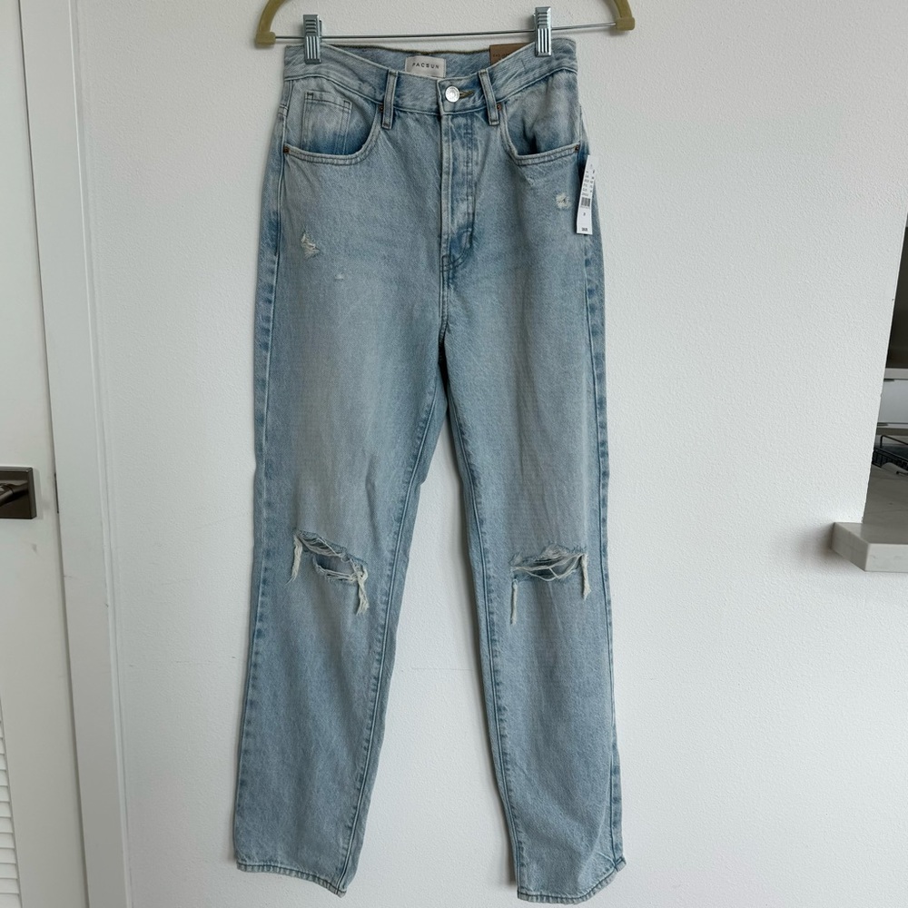 NWT PacSun Eco Joan Blue Distressed Dad Jeans, size 26